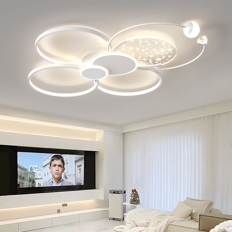 客厅主灯现代简约大气白色吸顶灯具全屋套餐2022年新款led星空灯