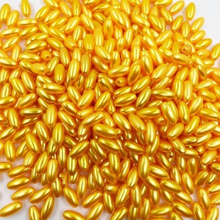 12mm散珠手工串珠米形珠辅料 金色麦穗珠子材料包米粒珠子6