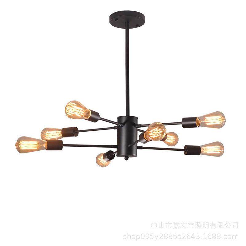 美式工业风多头吊灯北欧魔豆枝型分子客厅灯热销小体积灯