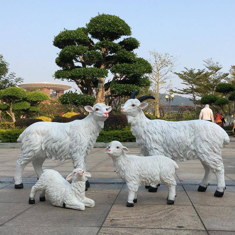 仿真大绵羊户外雕塑山羊模型摆件花园林景观庭院公园草坪动物装饰