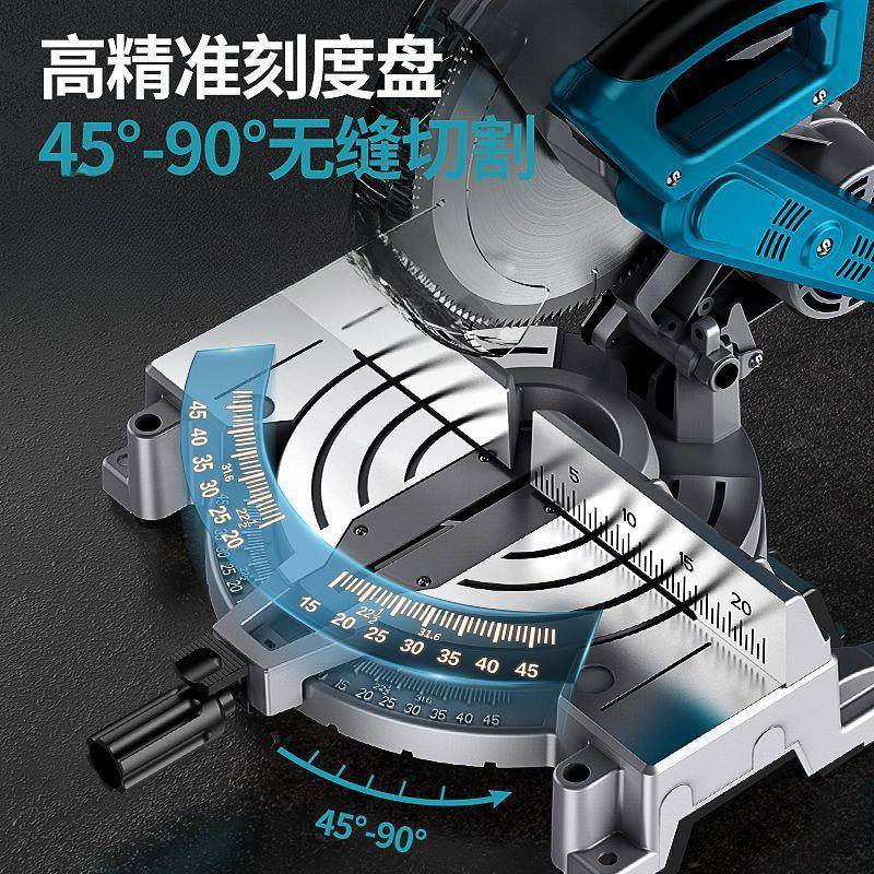 10寸255MM多功能锯铝机铝材木材切割机45度斜切锯界铝