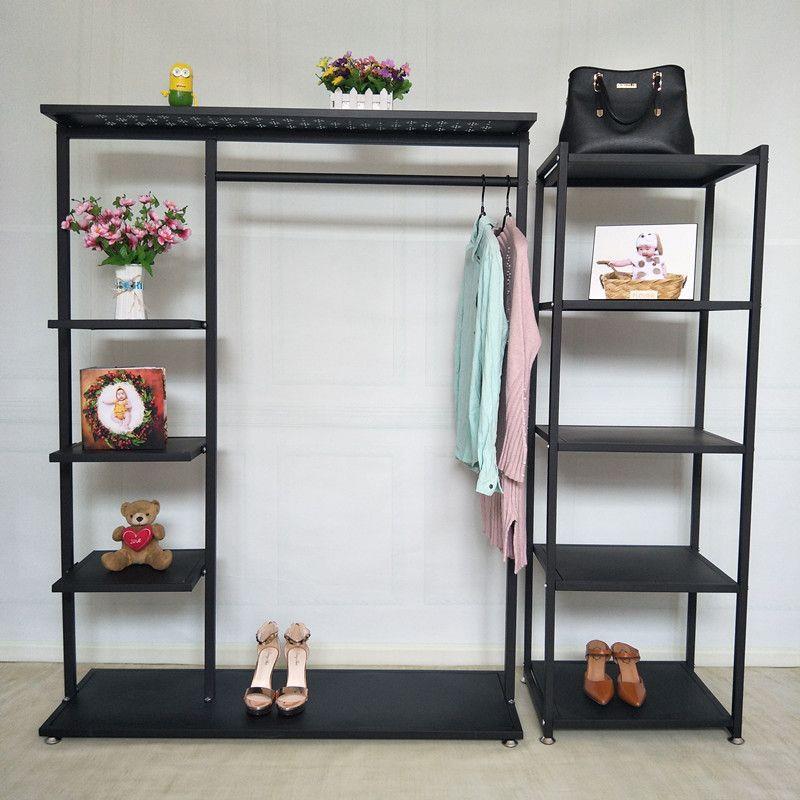 铁艺衣帽架卧室挂衣服架子落地挂衣架置物架服装店包架陈列架姗婷