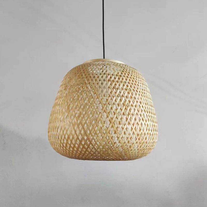 日式民宿风格竹艺竹编新中式床头吊灯竹篾编织日式榻榻米装饰吊灯