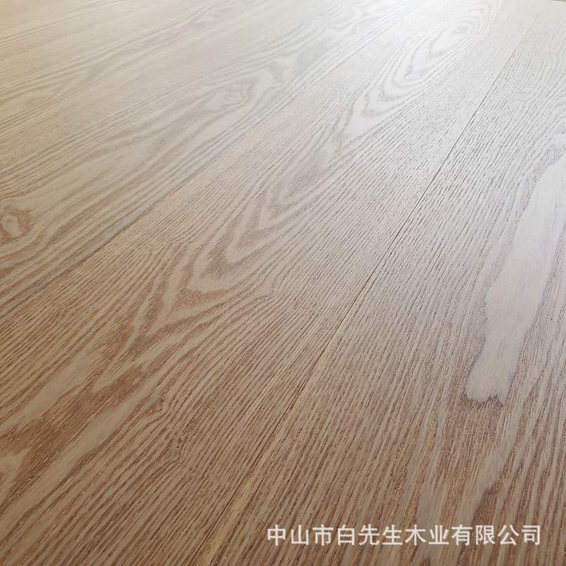 中山实木新三层白腊木水曲柳原木色浅色实木复合地板大板