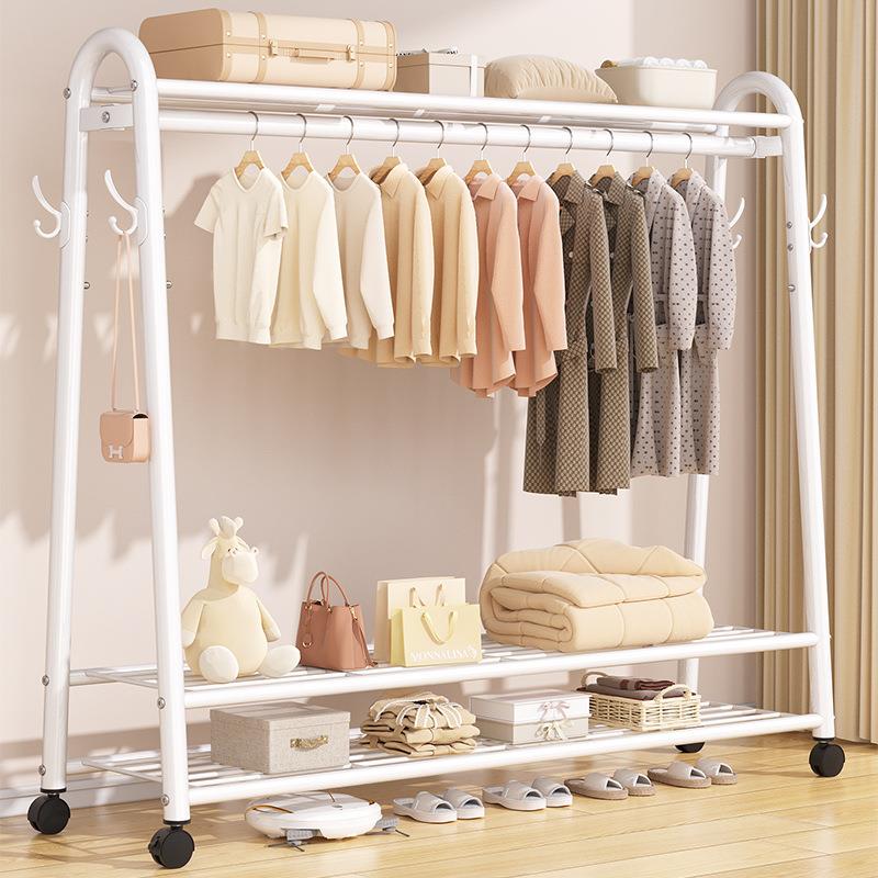 简易衣帽架可移动晾衣架落地室内房间挂衣架子家用卧室衣服收纳架