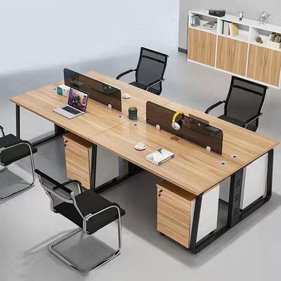 福永板式办公桌四人位简约职员办公桌椅组合员工桌卡位办公室桌子