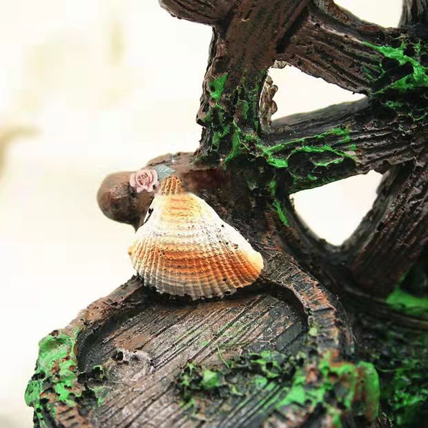 鱼缸造景装饰仿真酒桶水族箱鱼虾慈鲷鱼躲避洞穴窝摆件树脂空心桶