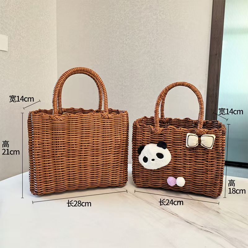 塑料编织菜篮子手提篮包装手提包礼品篮女士仿藤篮子洗澡筐
