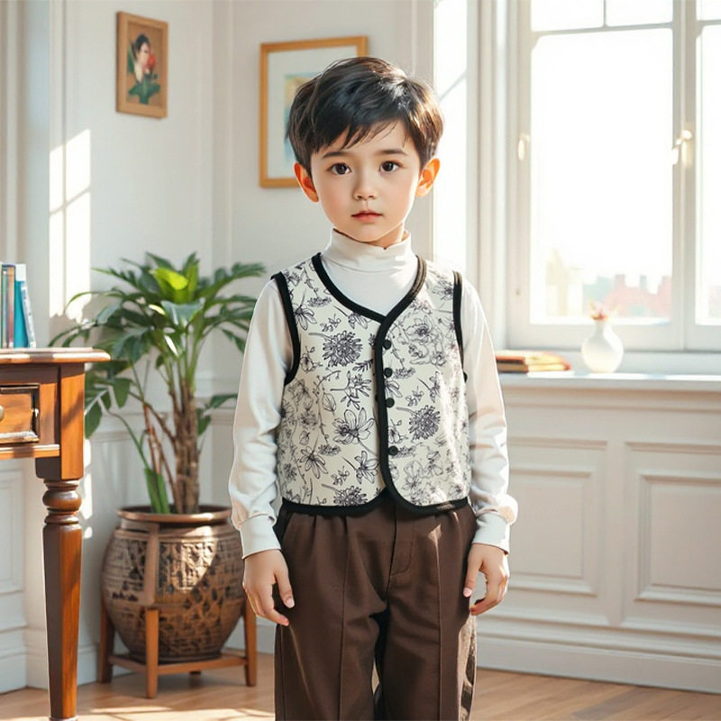 儿童加绒加厚马甲韩版外穿男童保暖开衫外套女童宝宝背心小马夹