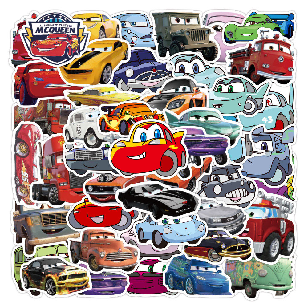 200张汽车总动员贴纸卡通闪电麦昆装饰水杯行李箱手机壳防水贴画