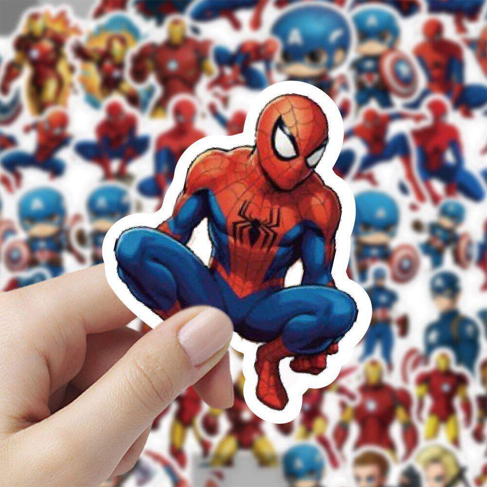 120贴漫威超级英雄蜘蛛侠复仇者联盟贴纸儿童手机壳手帐装饰贴画