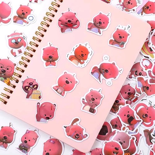 120张可爱loopy手账贴纸露比小海狸贴纸奖励卡通儿童女孩贴画图案