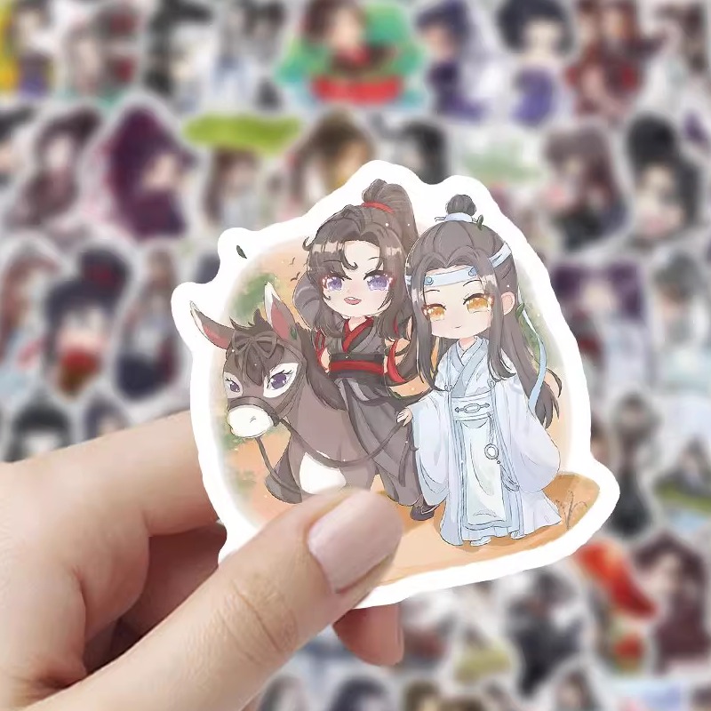 200贴魔道祖师动漫人物魏无羡蓝湛周边贴纸可爱装饰手账防水贴画
