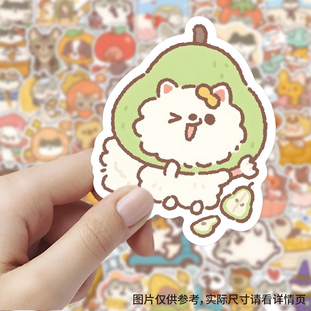 240张动物餐厅可爱卡通贴纸桌面墙面手机diy手账装饰贴画图片