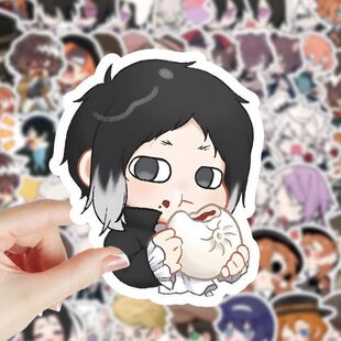 132张Q版 饰贴画通可爱中岛敦太宰治人物周边 文豪野犬贴纸卡手账装