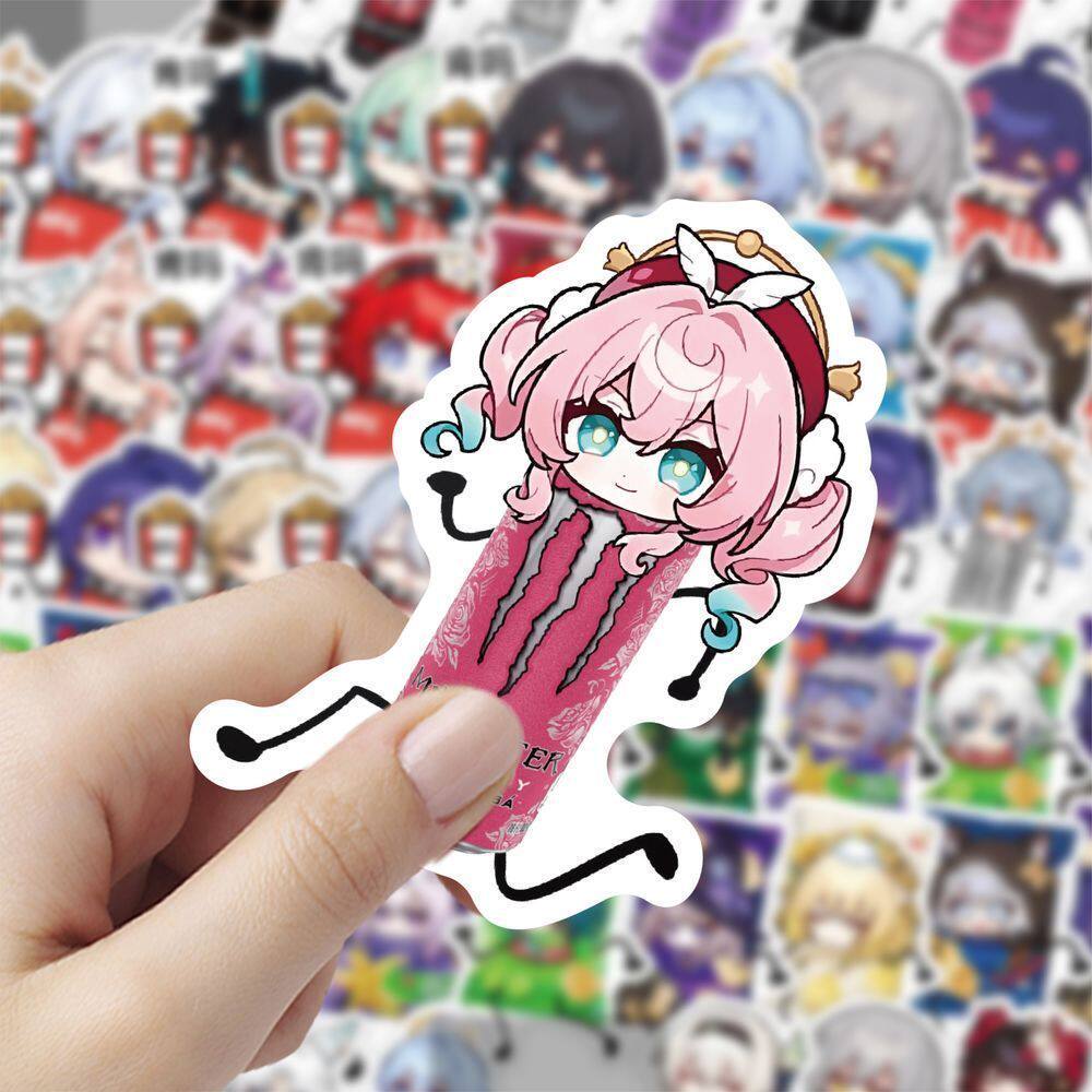 120张Q版星铁零食搞贴纸崩坏星穹铁道芙宁娜贴画装饰手机壳手账防