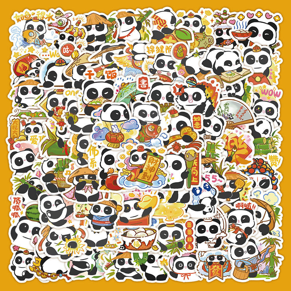 430张芝麻麻吉熊猫贴纸新年祝福好运喜庆图案diy装饰手账素材贴画,文具电教/文化用品/商务用品,贴纸/立体贴纸,淘宝优惠券,粉丝福利购,淘宝优惠卷
