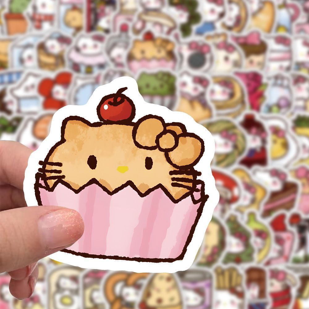 204张KT便利店贴纸卡通可爱hellokitty趣味周边装饰桌面手机贴画