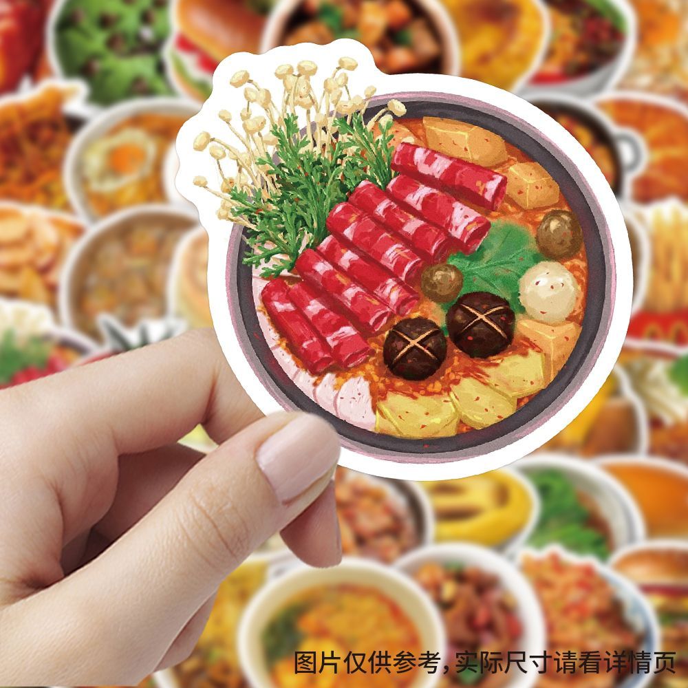 美食实拍贴纸火锅汉堡鸡爪早餐水果食物贴画diy桌子笔记本装饰图图片