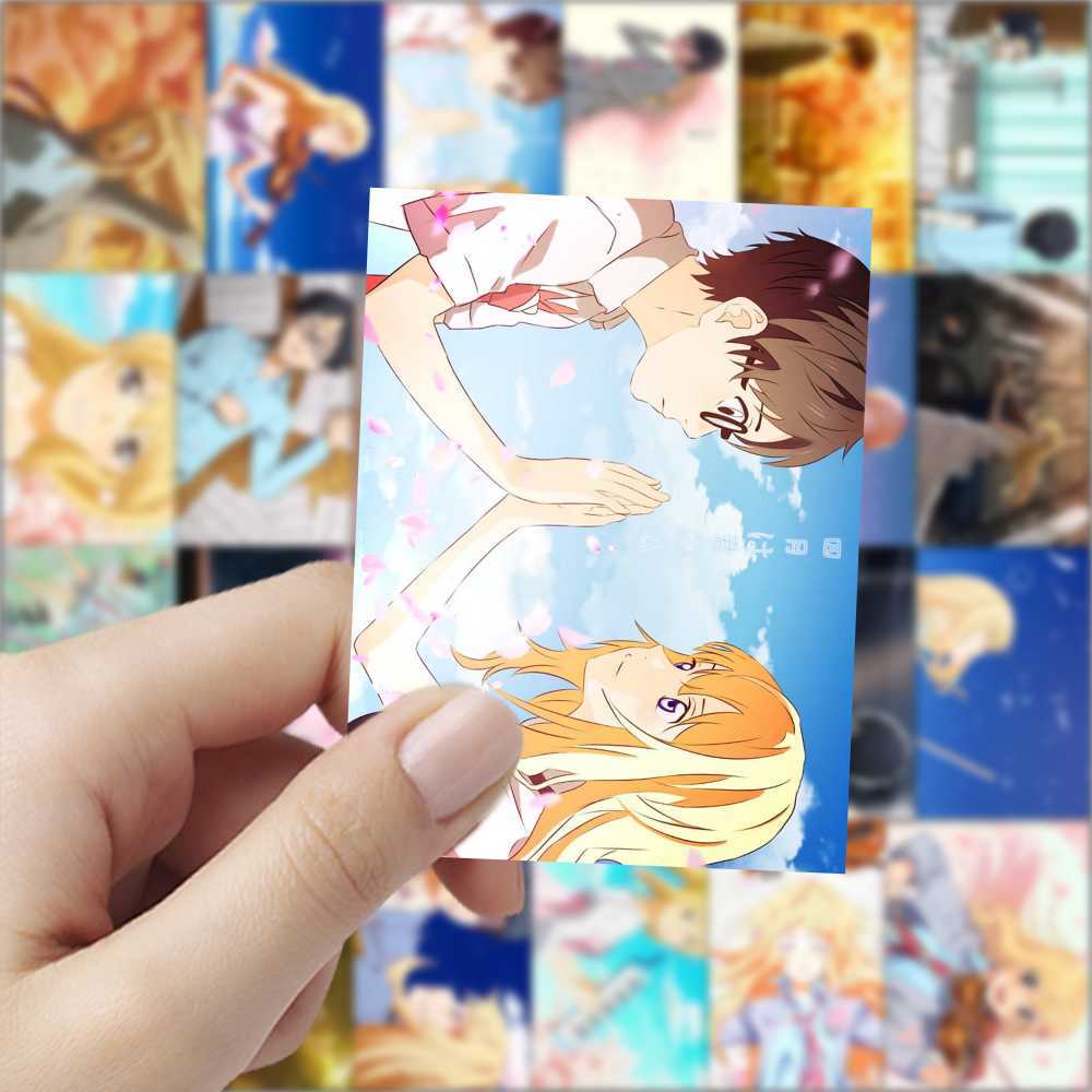 126张日漫四月是你的谎言贴纸周边diy装饰手账桌面手机防水贴画