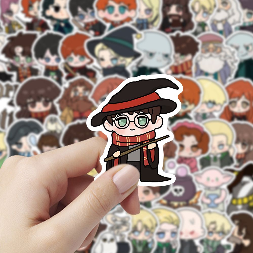 206张哈利波特贴纸卡通可爱装饰手账本周边笔记本手机diy贴画防水