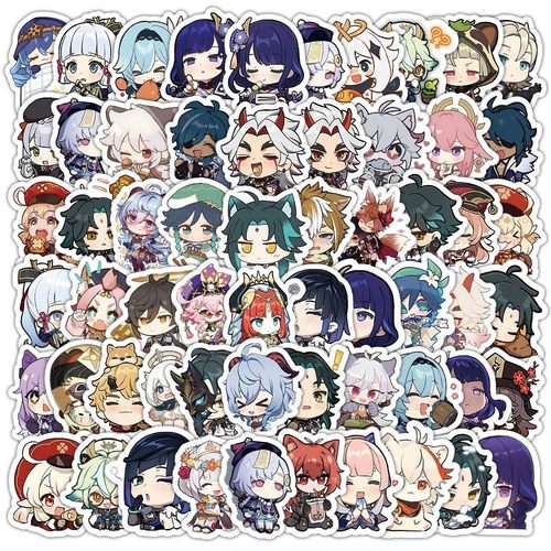 240张原神卡通人物贴纸可爱游戏装饰周边手机桌面手账diy自粘贴画