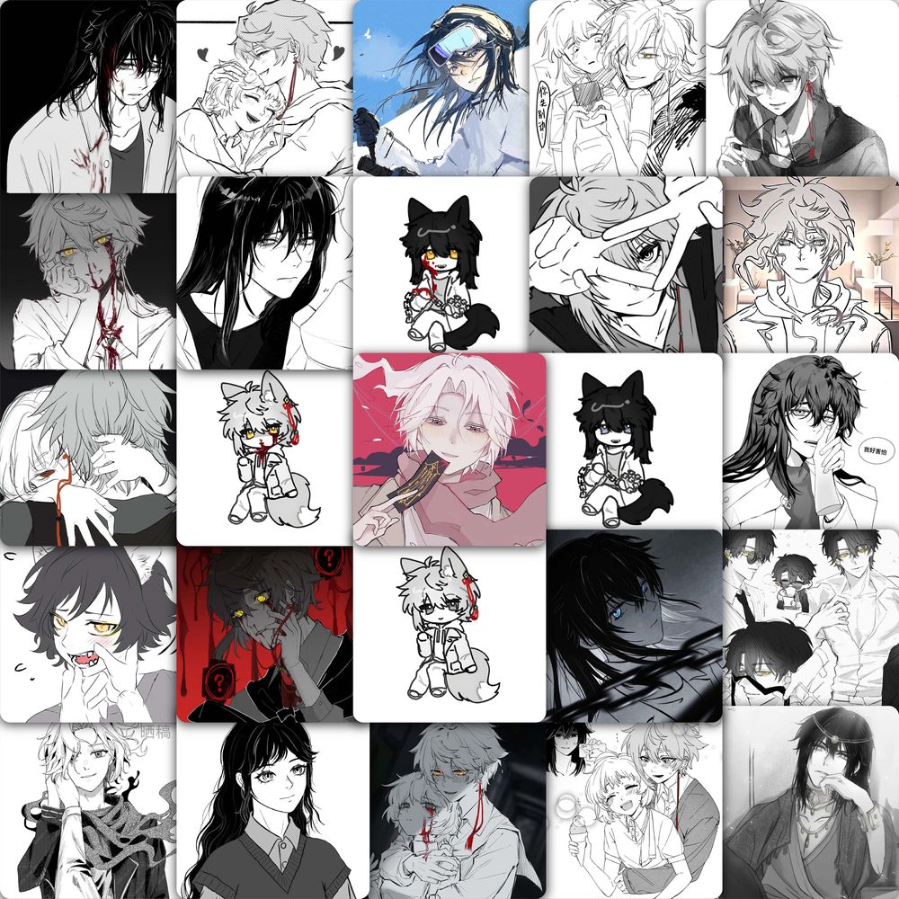 59张捉鬼师后日谈贴纸高颜值游戏人物装饰手机壳平板电脑防水贴画