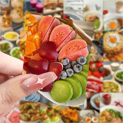 188张写实美食食物创意食谱贴纸装饰ins手机手账桌面防水diy贴画