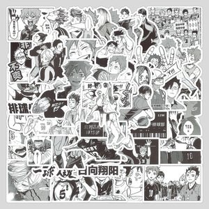 69张排球少年贴纸 黑白漫画日向翔影山猫猫管孝支西谷夕日漫贴画