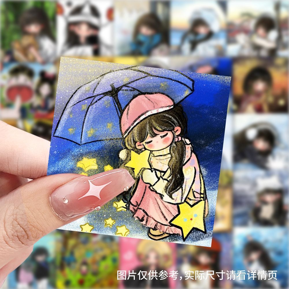 新款newmasus照片涂鸦贴纸卡通手绘创意手机手账diy装饰防水贴画