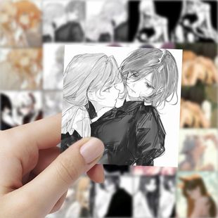 热恋期情侣二次元 饰diy手账墙面防水 贴纸卡通贴画闺蜜暗示装