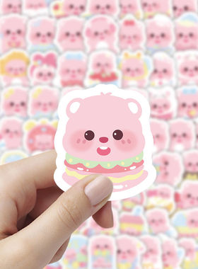 300张粉色loopy表情包贴纸小海狸露比可爱贴画手机手账装饰贴画纸