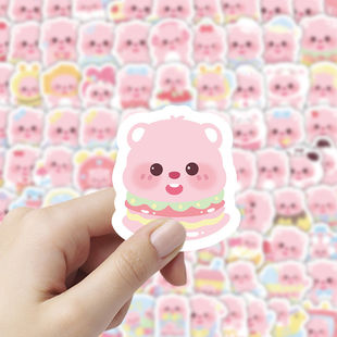 300张粉色loopy表情包贴纸小海狸露比可爱贴画手机手账装饰贴画纸