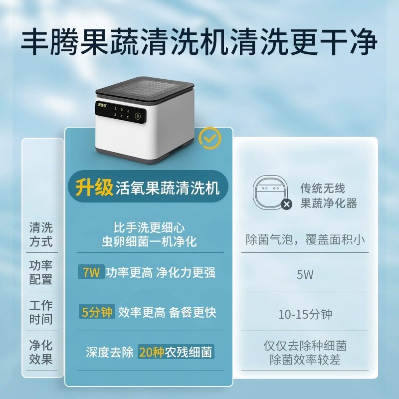 果蔬清洗机多功能洗菜机全自动食材消毒器家用神器臭氧气泡净化器