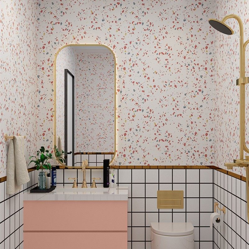 浴室卫生间网红脏粉色贴纸自粘防水防潮瓷砖贴洗手台橱柜遮丑墙贴,家居饰品,软装墙贴,淘宝优惠券,粉丝福利购,淘宝优惠卷