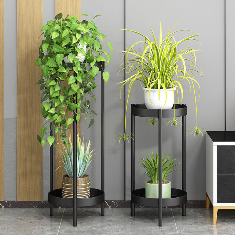 多层铁艺花架室内客厅办公室阳台落地式多肉绿萝简约置物架盆栽架
