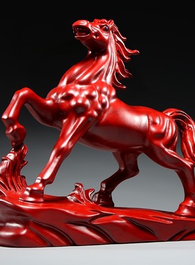 红花梨木马摆件生肖马到成功雕刻工艺品家居装饰新居开业送礼