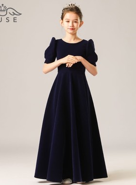 儿童礼服裙公主裙高贵主持人合唱朗诵礼服女童晚礼服钢琴表演礼服