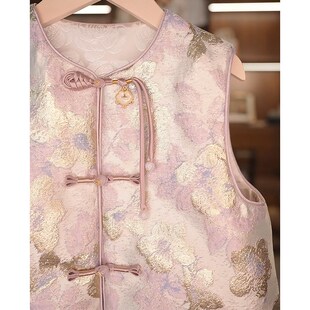 汉服女童2025新款春装儿童马甲时髦洋气网红女孩春季国风中式上衣