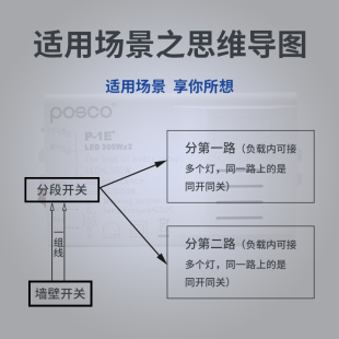 家用灯具数码分段开关灯的控制器一分二路大功率电子分控器分组器