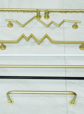 服装店展示架上墙壁挂式正挂衣架专用女童装金色晾晒落地货架子