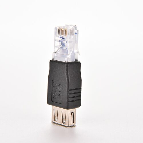 网络接口RJ45转USB母转接头USB对网线水晶头USB母头转RI45水晶头