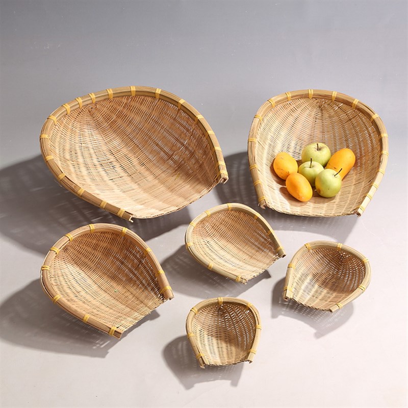 手工簸箕竹筲箕小畚箕农家淘米篮晾晒沥水竹篮竹篓竹筐竹箩筐包邮