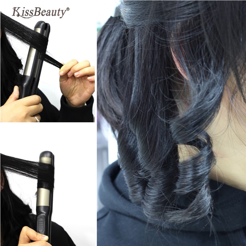 发廊专用弧形夹板熨板U型直发器 卷直两用内扣空气刘海拉发烫发器