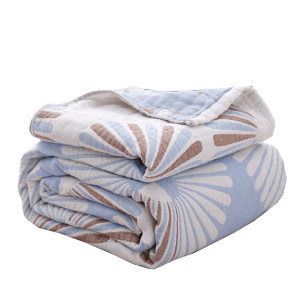 帛上江南北欧风纯棉毛巾被纱布全棉毛巾被单双人全棉盖毯夏凉被