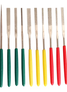 一品BEST小平斜锉PTF100合金金刚石手用锉刀套装3*140 180目圆锉