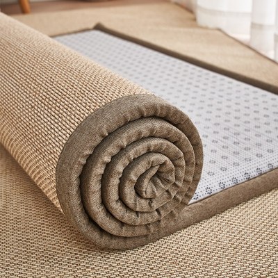 竹编凉席地毯日式客厅卧室茶桌室禅意夏天飘窗垫榻榻米竹地垫定制