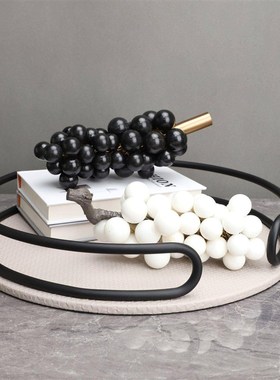 新中式大理石葡萄摆件样板间办公室客厅茶几电视柜家居桌面装饰品