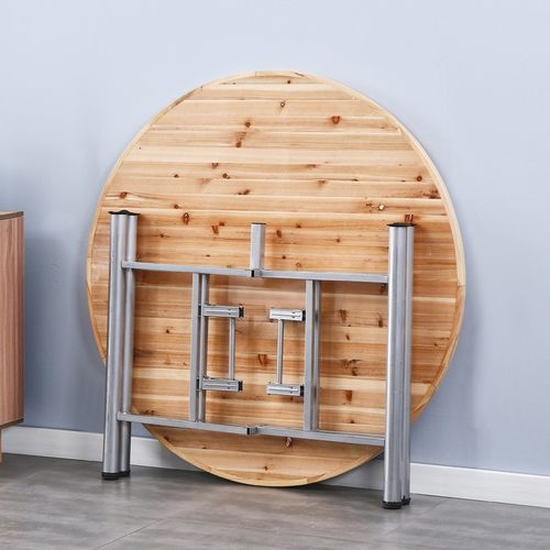 实木大圆桌加厚杉木圆桌面家用可折叠圆桌子酒店餐桌流动酒席桌面