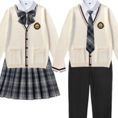 定做LOGO毛衣针织衫 班校园服制服男女情侣小初高大学生礼仪服 套装